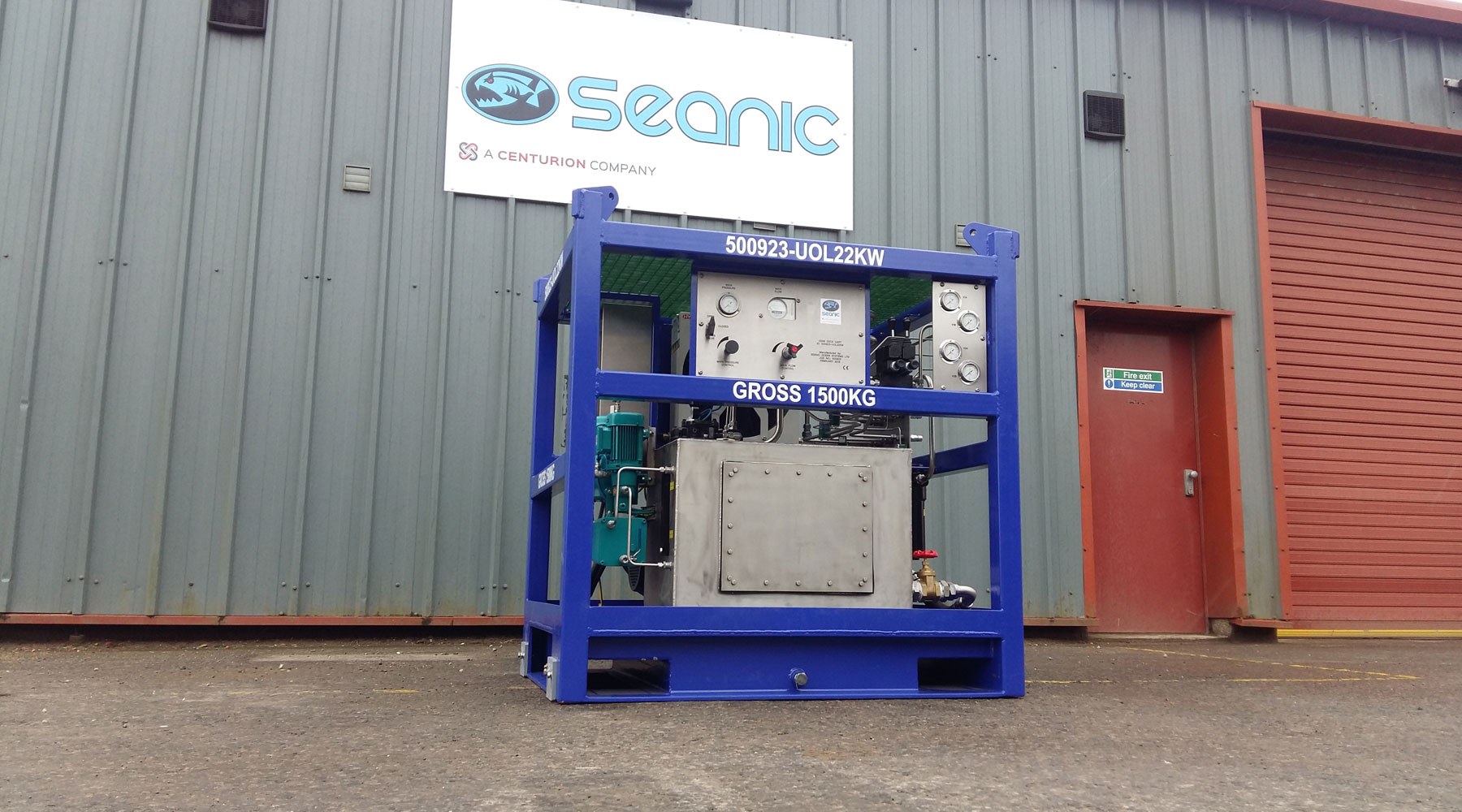 A hydraulic power unit in a Seanic workyard A hydraulic power unit in a Seanic workyard