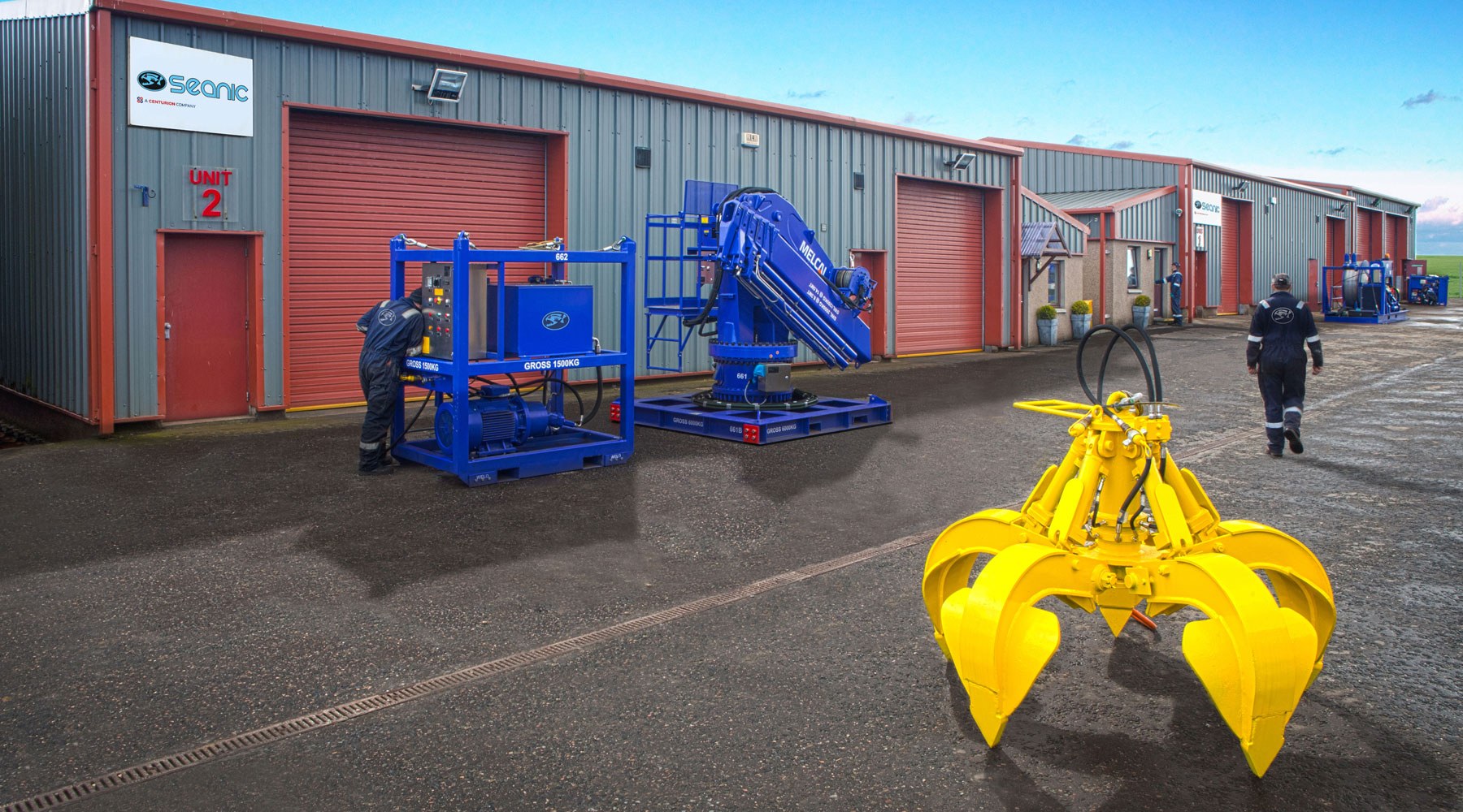 Seanic equipment in a work yard to be used for offshore decommissioning Seanic equipment in a work yard to be used for offshore decommissioning